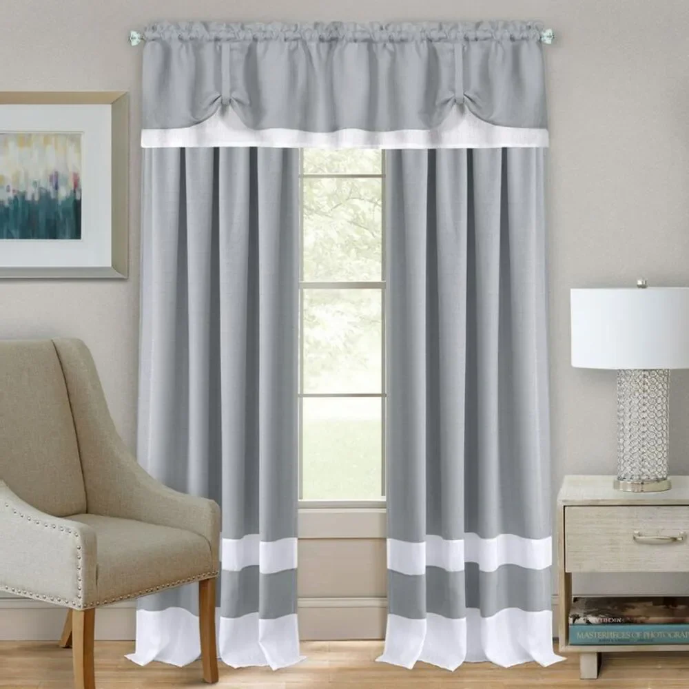 Achim Home Furnishing: Darcy Grey Solid Contemporary Window Curtain Panel : 52